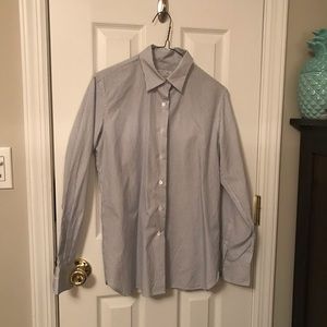 Blue striped dress shirt from Maker’s Shirt